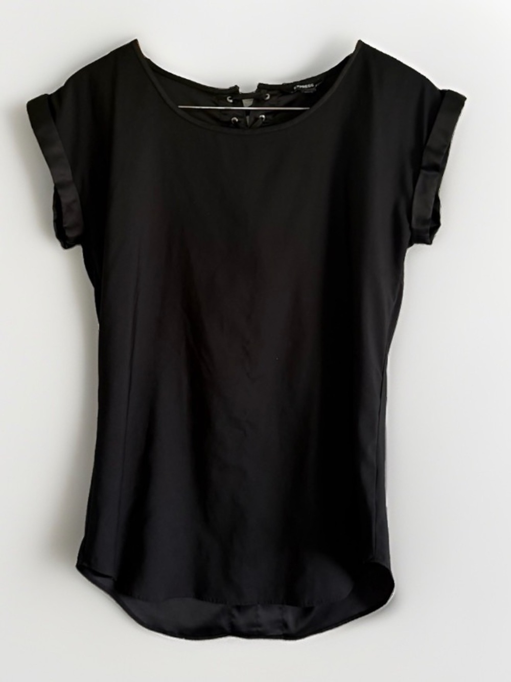Express Lace Up Corset Back Top S Black Blouse Shirt S Goth Whimsigoth Office